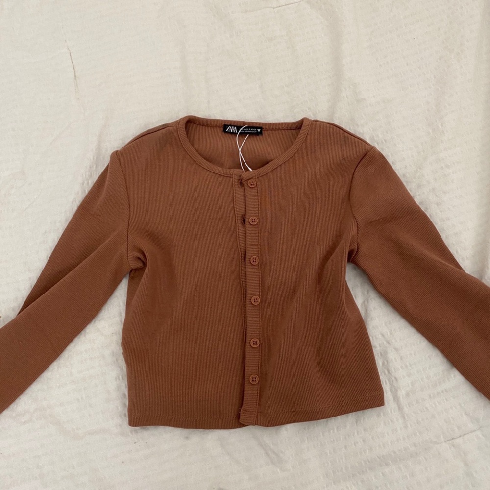 Zara Ribbed Jacket W/ Buttons - Picture 1 of 2